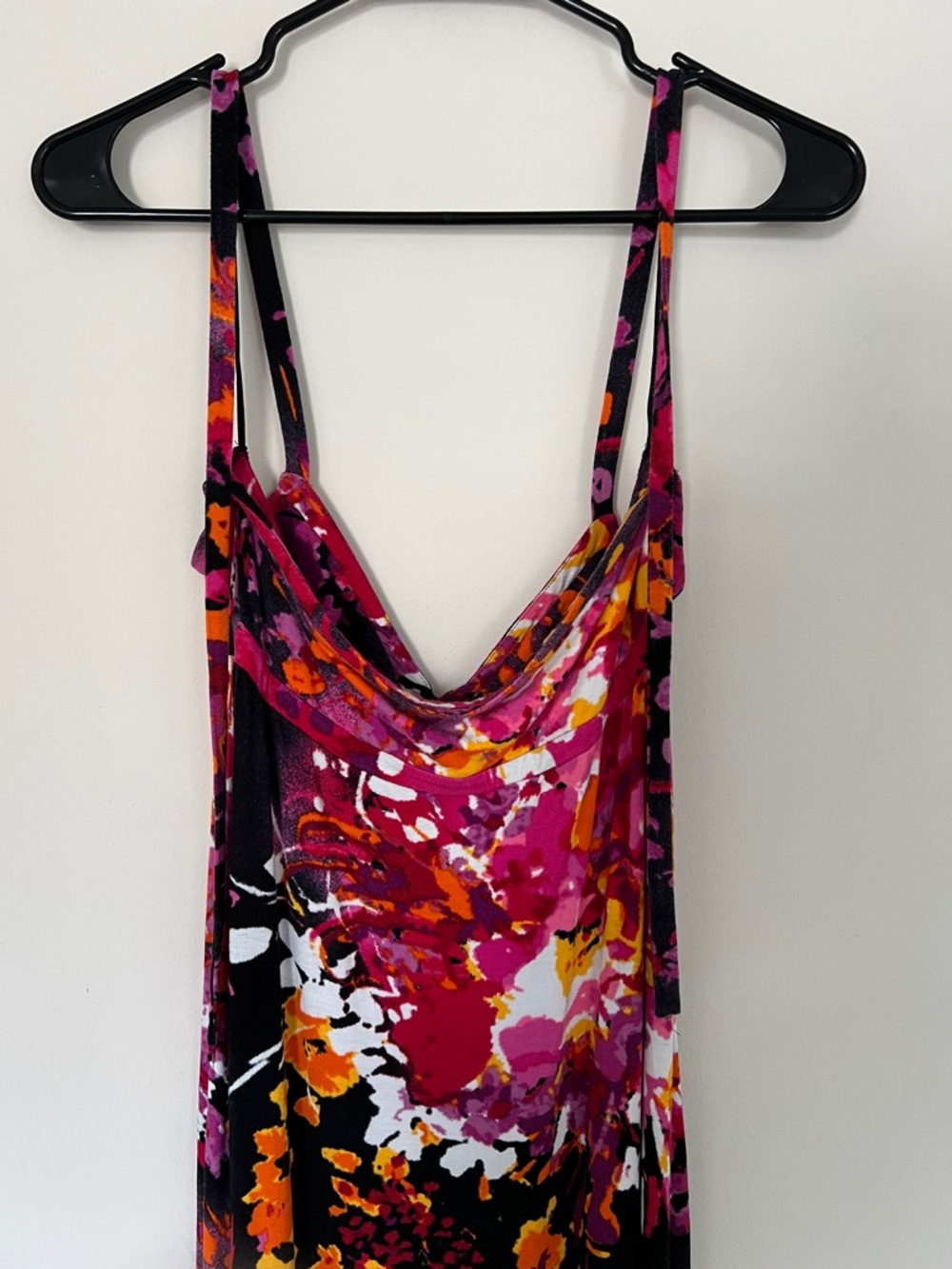 Express Bold Pink Floral Maxi Slip Dress Medium String Tie Colorful Girly - Picture 8 of 12